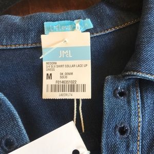 NWT J McLaughlin 3/4 sleeve denim dress size M
